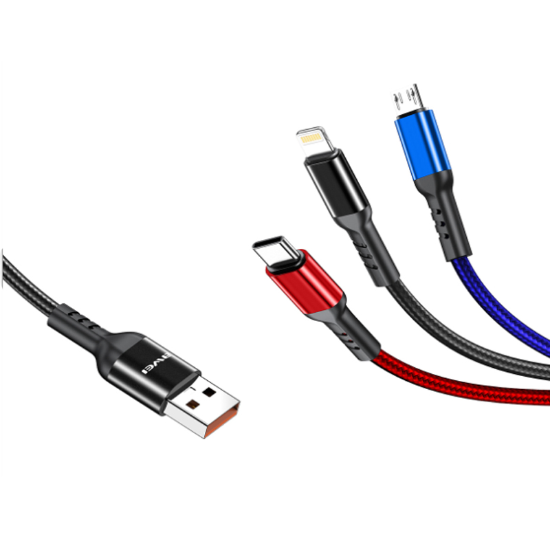 One with Three Data Lines Fast Charging Android Type-C Charging Cables