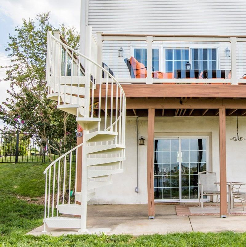 Cbmmart Arc Stylish Outdoor Galvanized Steel Metal Wrought Iron Spiral Stairs