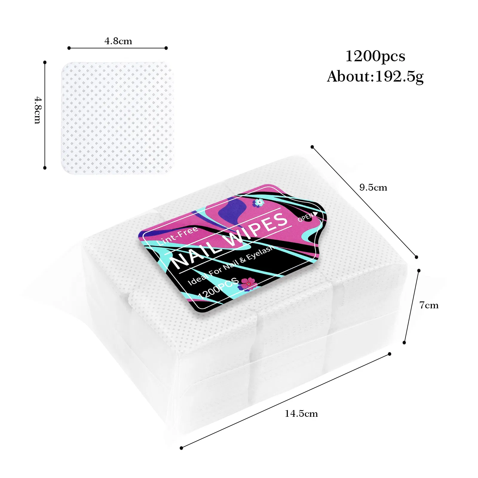 Hot Selling 1200PCS/Bag Nail Polish Removal Towel Cleaning Cotton Sheet Nail Wipe