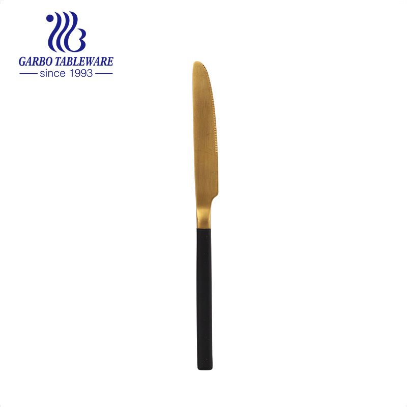 Stock Kitchen Knife PVD Technology Mirrow Polish Stainless Steel Dinner Knife