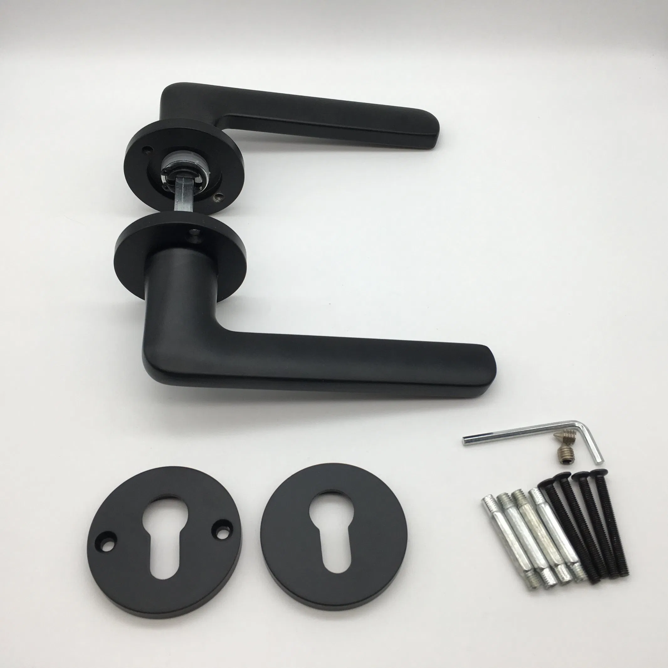 Round Lever Door Handle Aluminum Alloy Interior Design Handles for Wooden Doors