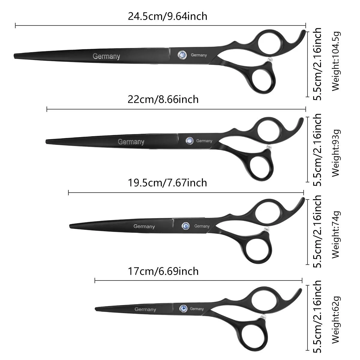 Four Sizes Scissor Black Professional Hairdresser Beauty Products Beauty Instrument