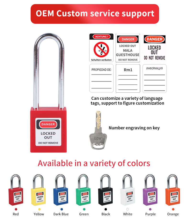 Heavy-Duty Long Steel Shackle Padlock with Master Key System