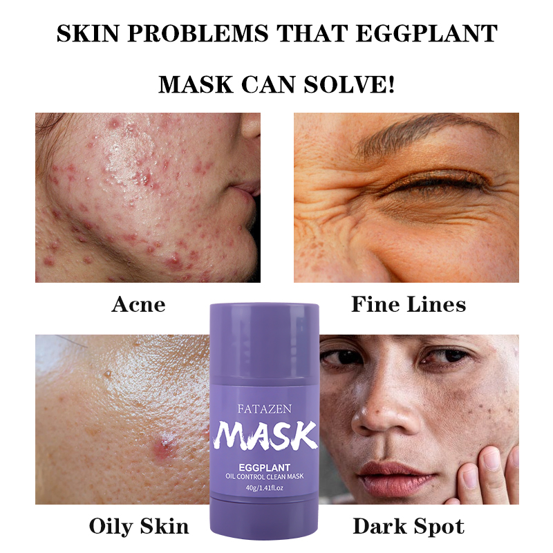 Organic Eggplant Anti-Aging Stick Deep Pore Cleansing Moisturizing Brightening Facial Cream