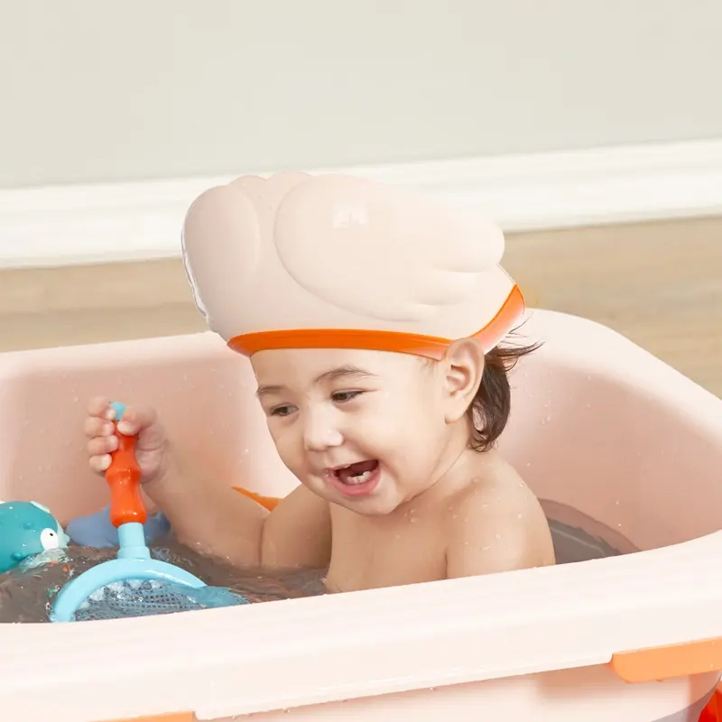 Factory Supply Adjustable Soft Protect Eyes Ears Baby Shower Cap