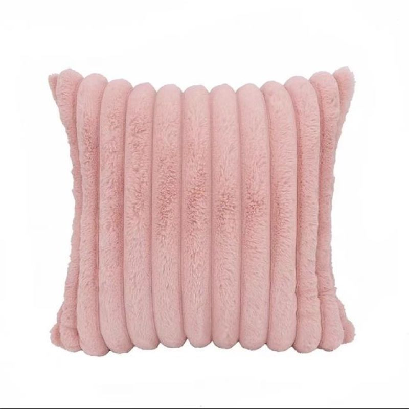 Polyester Jacquard Stripe Fake Fur Cushion of Wholesale Outdoor Pation Pillowcased