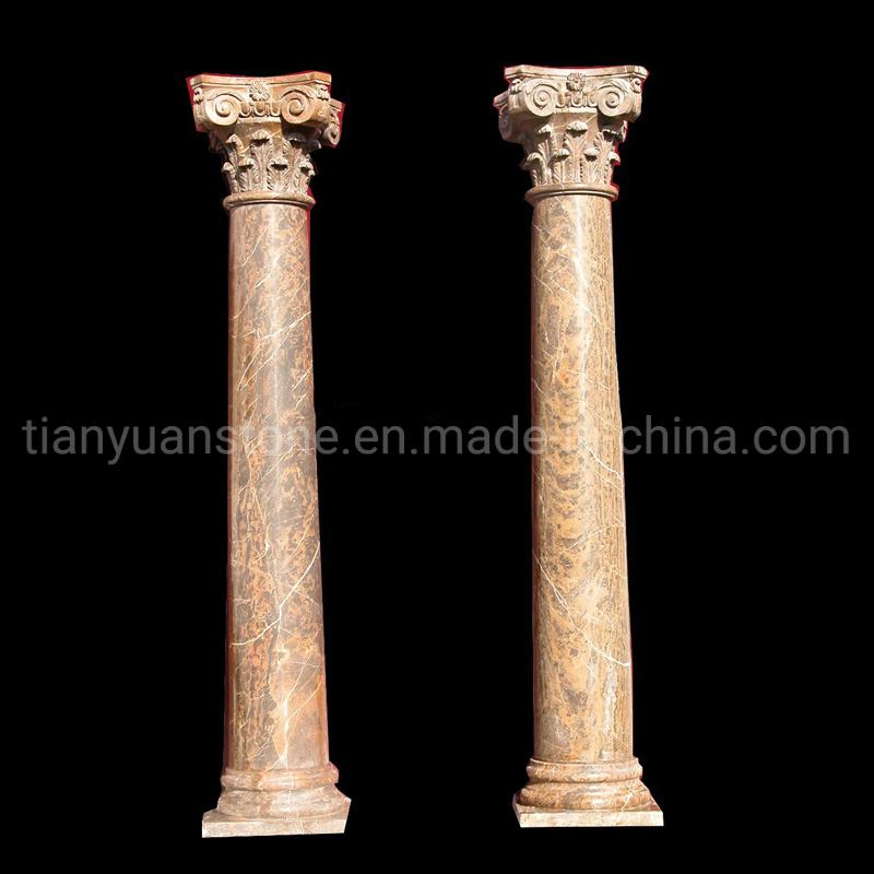 White Carved Marble Stone Roman Column
