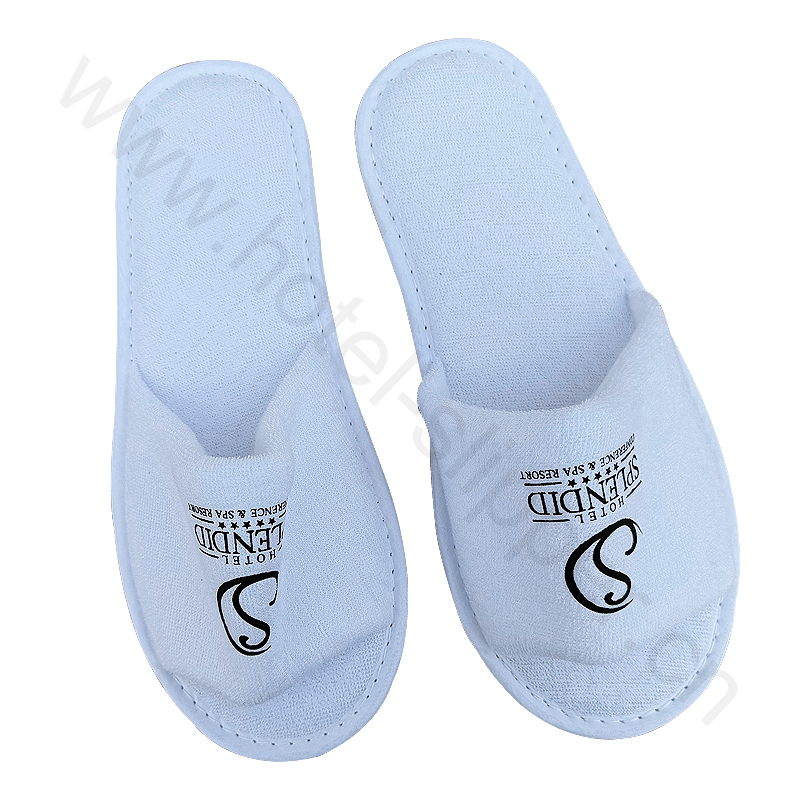 Customized Logo Open Toe Disposable Slippers Hotel Amenities Supplies