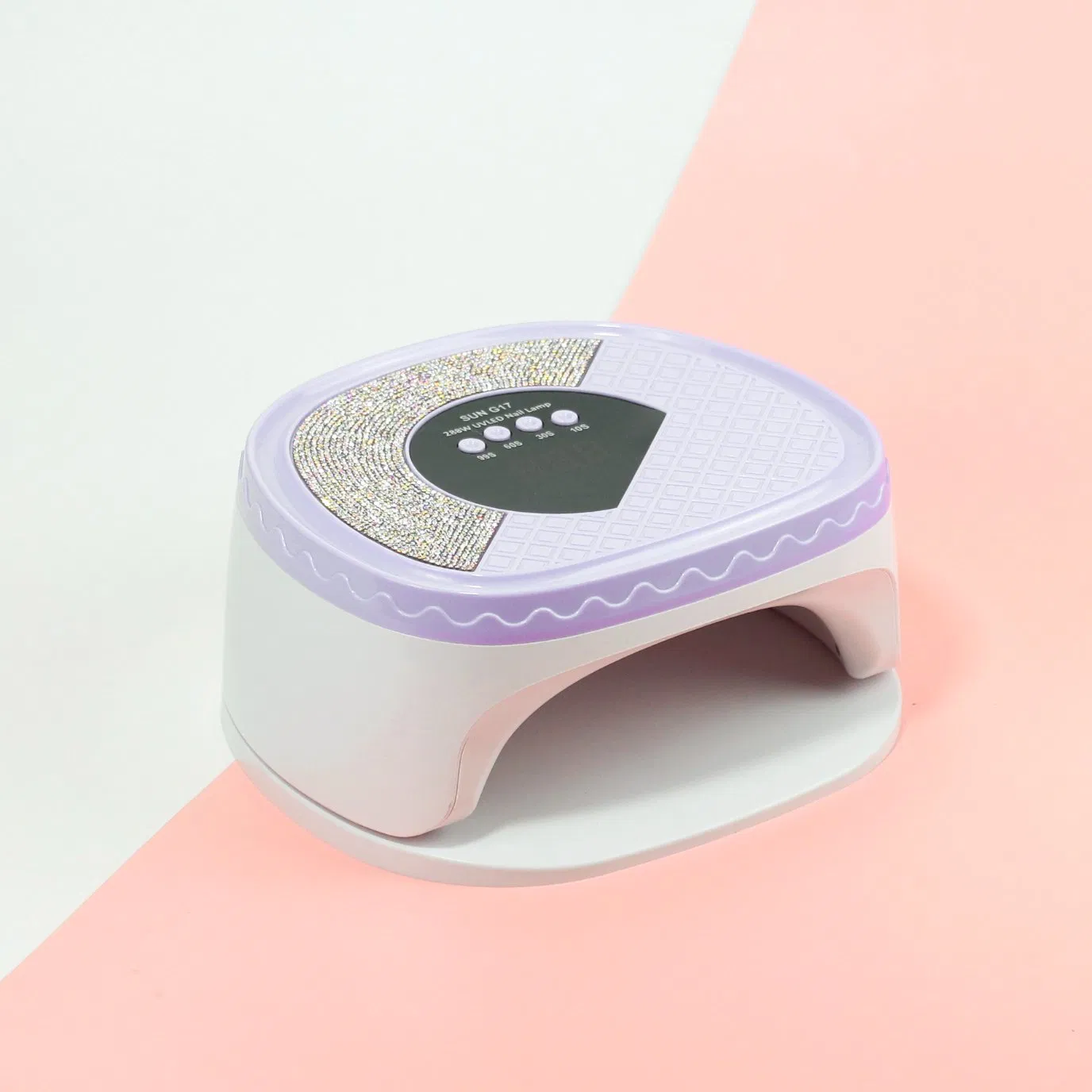 Three Macaron-Colored Nail Salon Lamps with Diamonds