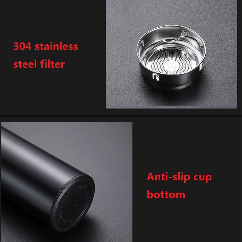 Rubber Paint Intelligent Smart LED Temperature Indicator Display 304 Food-Grade Stainless Steel Business Sports Gift Cup Thermos Vacuum Flask Customize