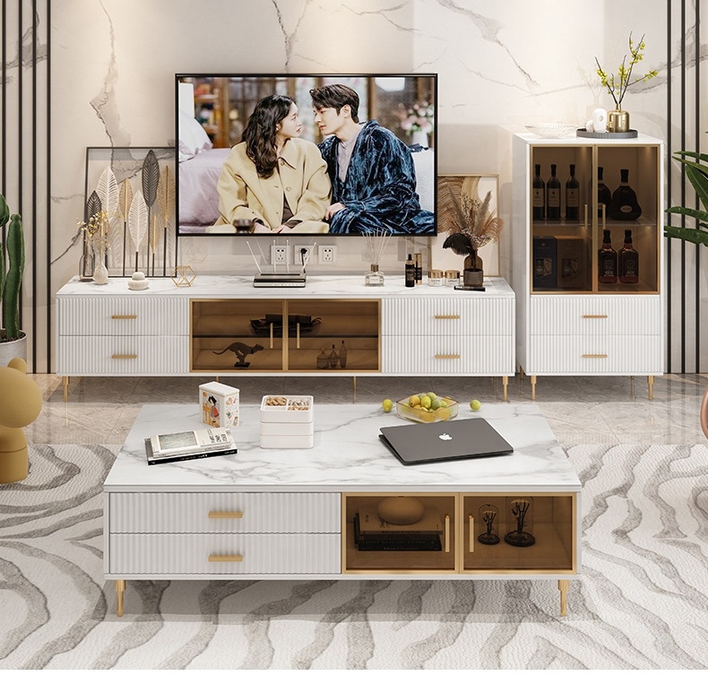 Журнальный столик деревянный черный с ящиками