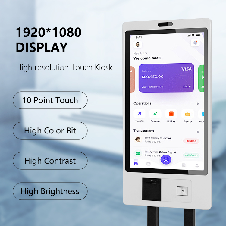 User-Friendly Touch Screen Kiosk for Seamless Cashless Transactions