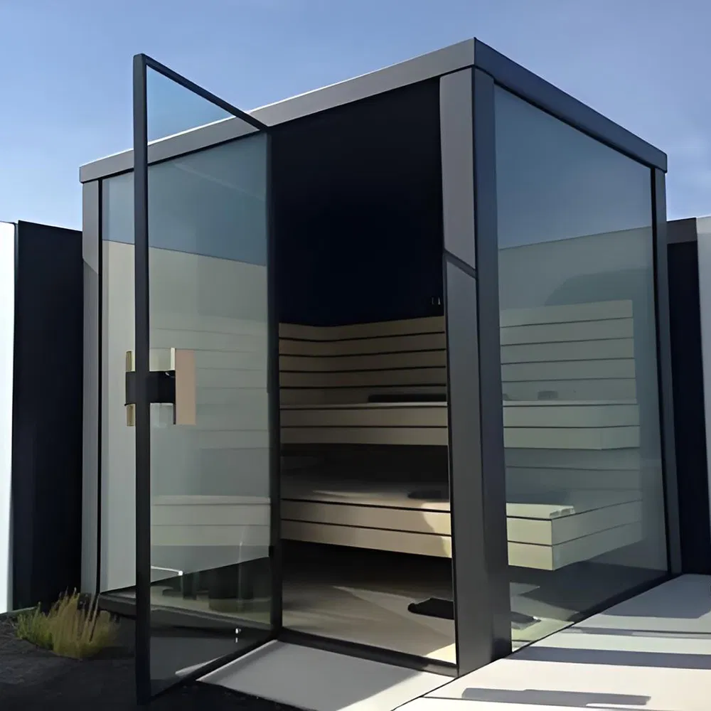 Уличная квадратная сауна на 4-6 человек из канадской хемлока или кедра