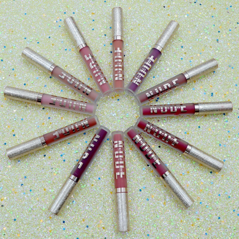 Ls17 Desert Lip Gloss Set 12 Non-Stick Cup Lip Glaze Beauty Matte Rose Huda Foreign Trade Makeup Manufacturer OEM Lipstick