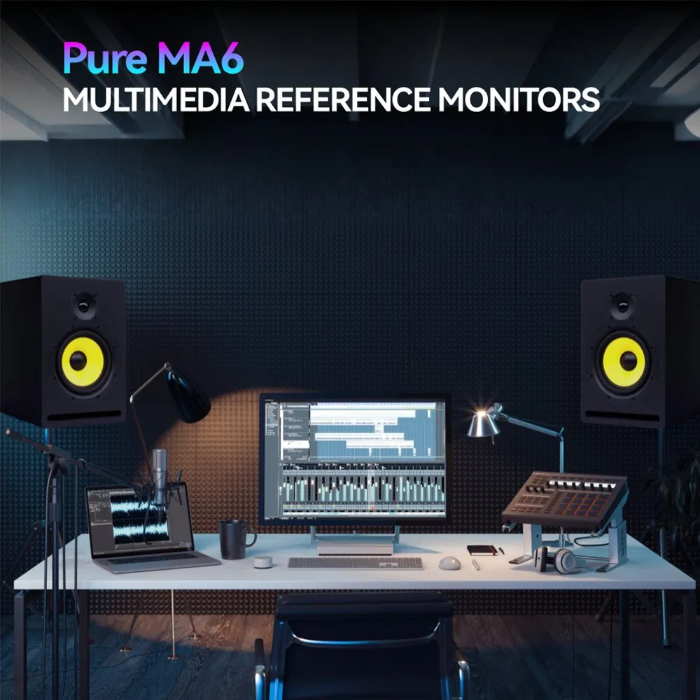 Chordio Ma6 Monitor Speaker with Built-in Class Ab Analog Amplifier for Pure Sound