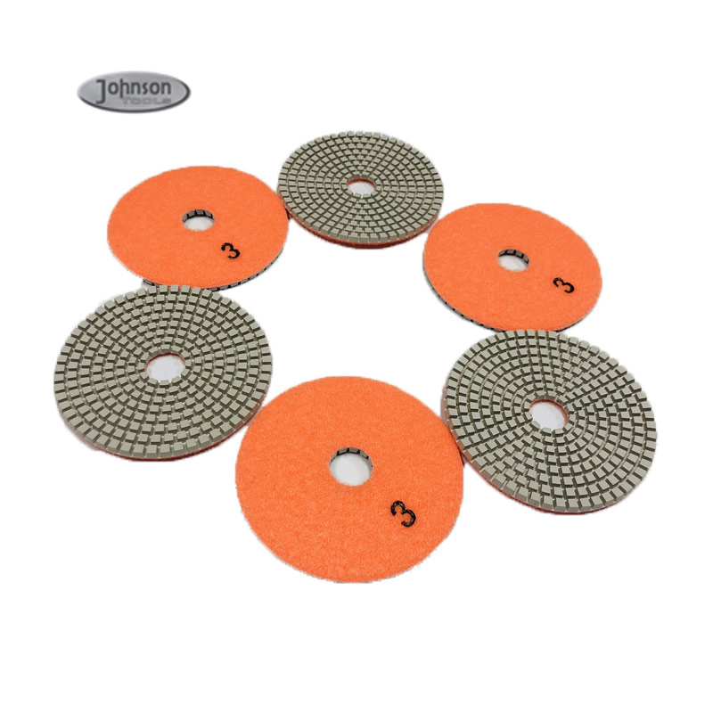 3 Step 100 mm Wet Marble Diamond Polishing Pad for Granite Concrete Floor Quartz