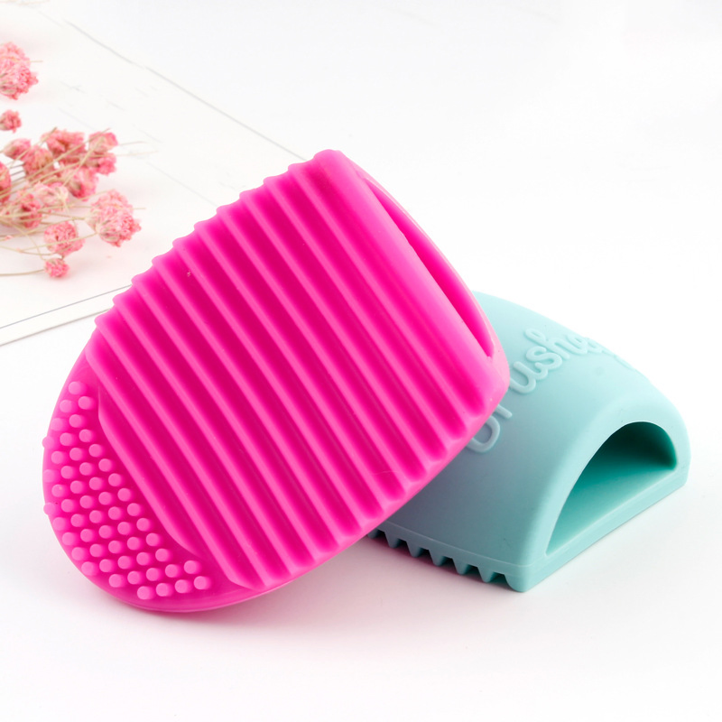 Wholesale Newest Cosmetic Colorful Cleaning Tools Board Washing Egg Brush Pad Silicone Make up Brush Cleaner