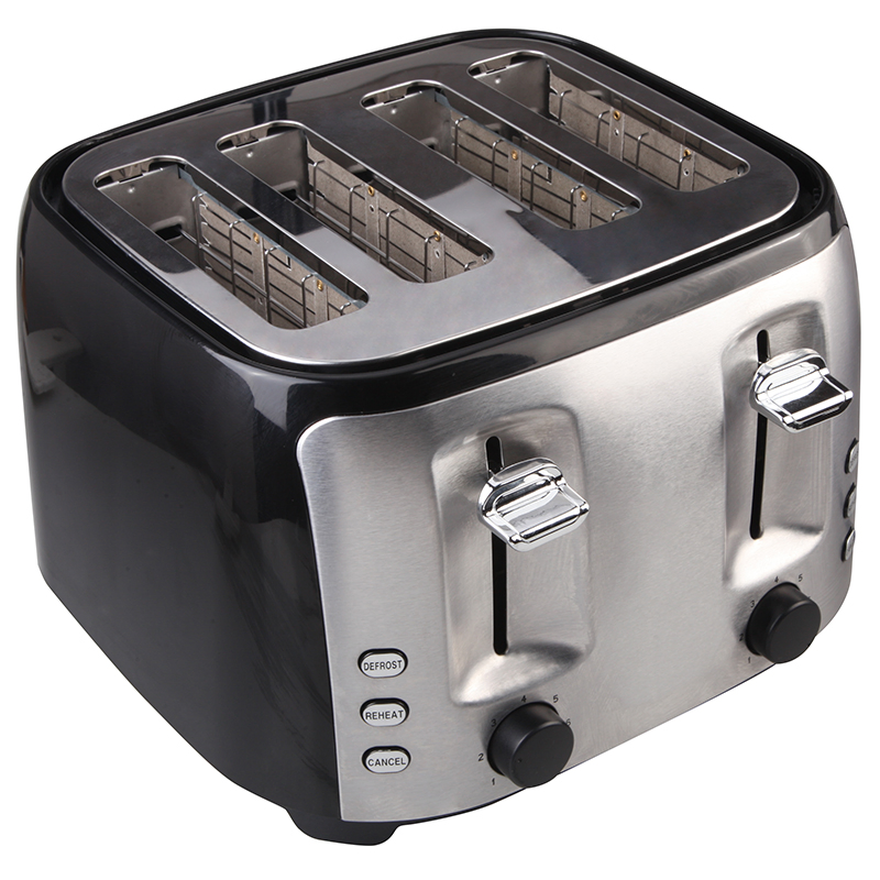 Toaster with Different Function Re-Heat/Defrost/Cancel and Auto Shut off and Cool-Touch Exterior