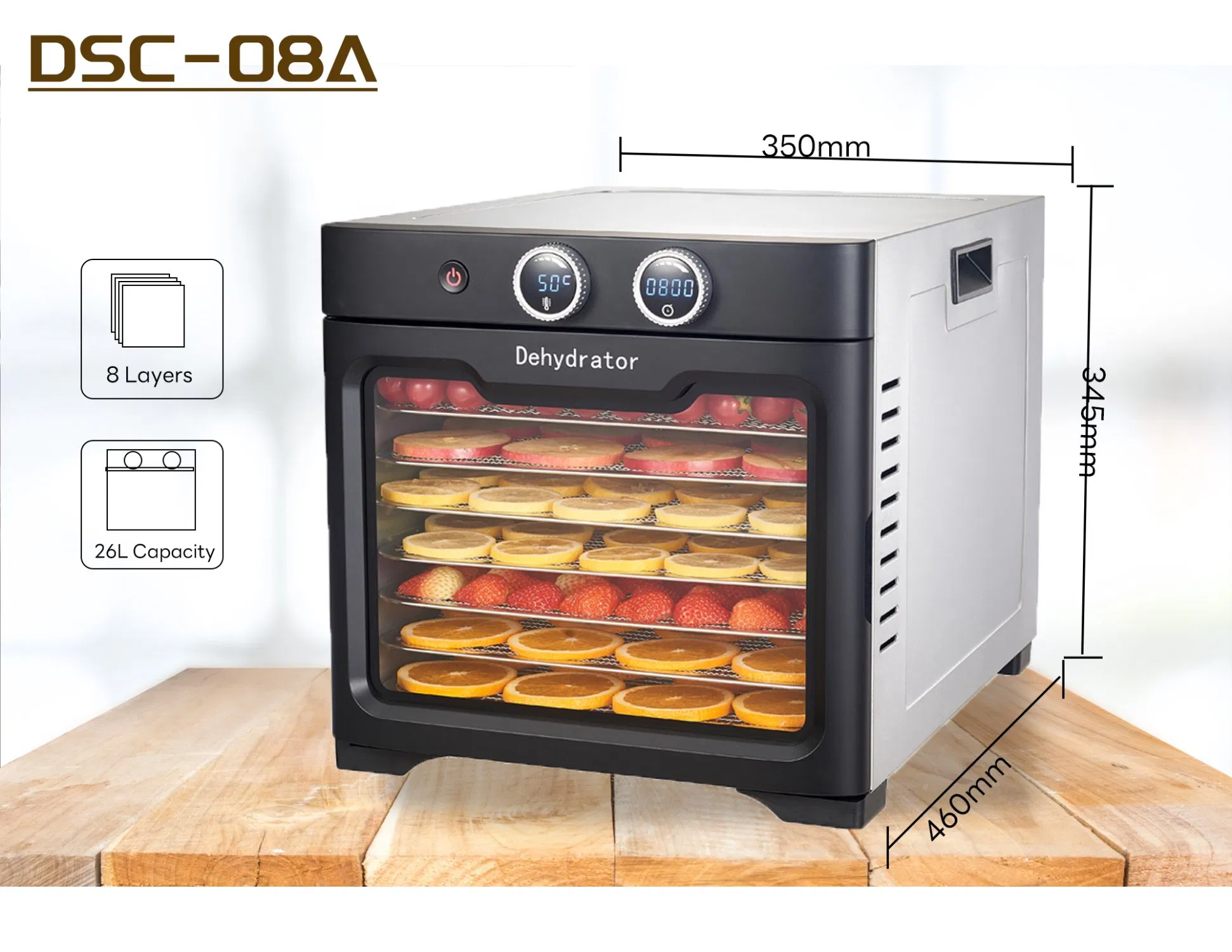 Meat Jerky Fruit Dehydrator 8 Trays Intelligent Food Dehydrator