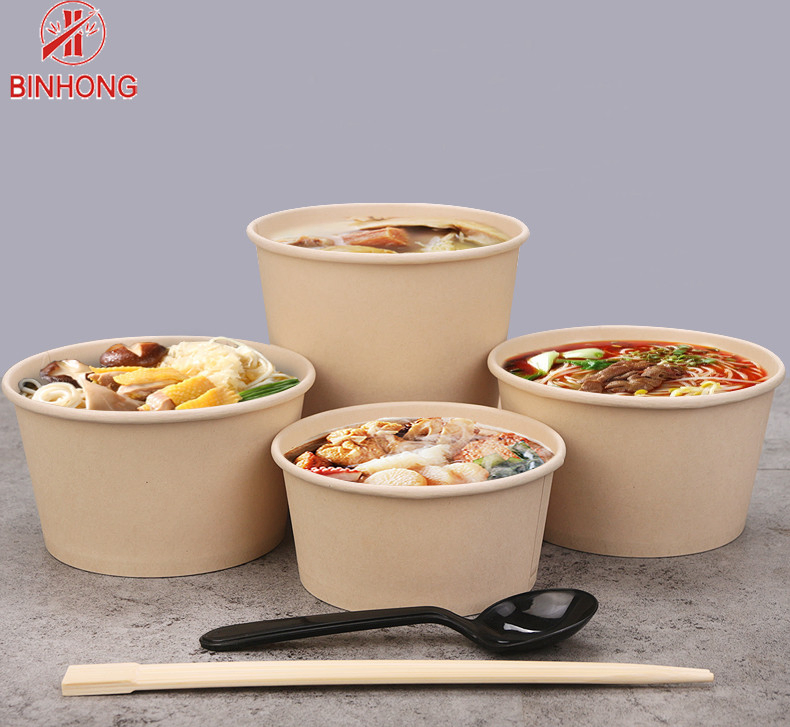 Takeaway Food Containers Lunch Box Disposable Paper Salad Bowl