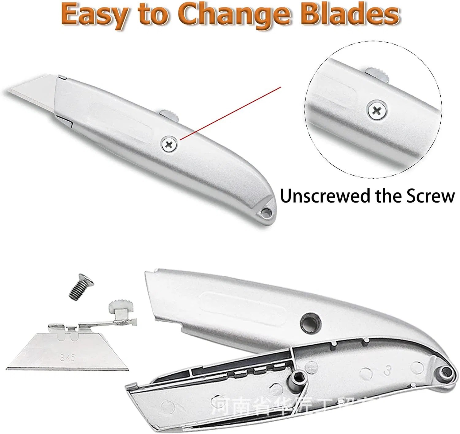 Retractable Razor Knife Utility Knives Plastic Box Cutters Bulk with Snap off Blades