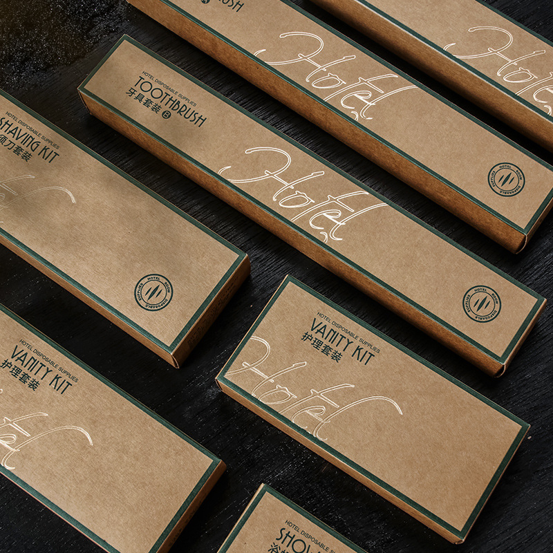 Personalized Biodegradable Paper Box Hotel Supplies Amenities with Custom Logo