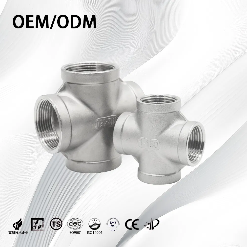 SS304/SS316L Customize Thick-Walled Investment Casting NPT/Bsp Equal Cross for Underfloor Heating System