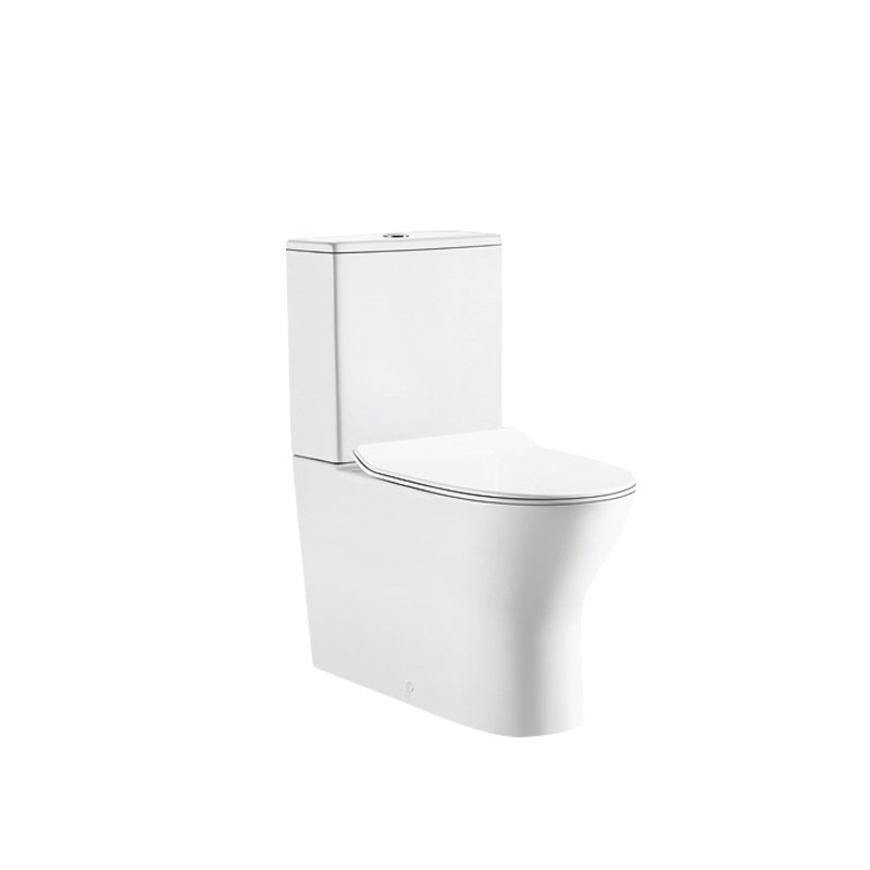 Stylish White Washdown Two-Piece Toilet, Streamlined Ceramic Bathroom Fixture From China