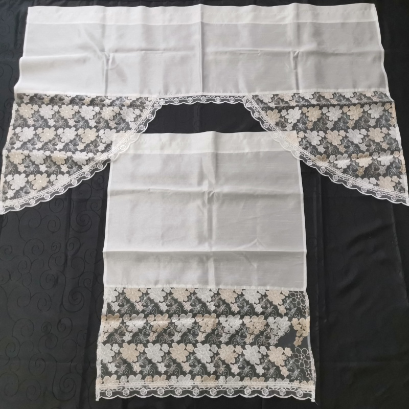 3 Pieces Digital Printing Swag Kitchen Curtain Valance and Tier Panels Set