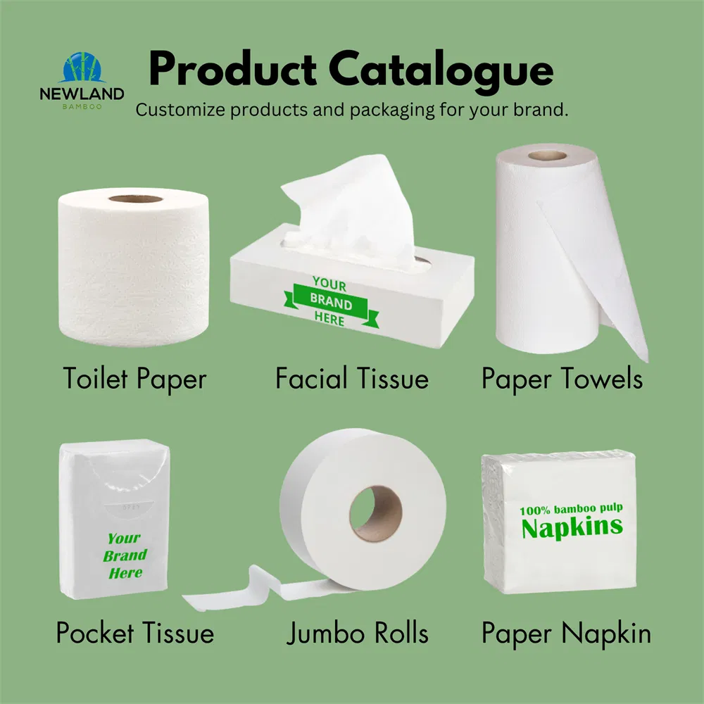 2 Ply Bamboo Toilet Paper Tissue Roll for Hotel Rooms, Washroom Projects, and Facility Restocking