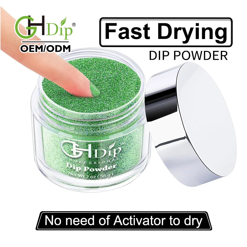 Green Color Glitter Nail Acrylic Dipping Powder 2oz