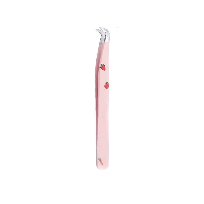 Professional Pink Tweezers Set with Elegant Mirror Case