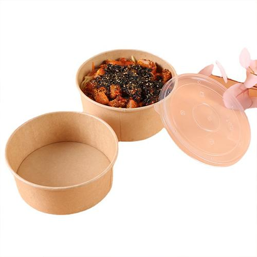 Commercial Take-out Is a Must! Disposable Thickened Oil-Proof Waterproof Kraft Paper Bowl, Capacity From 230ml