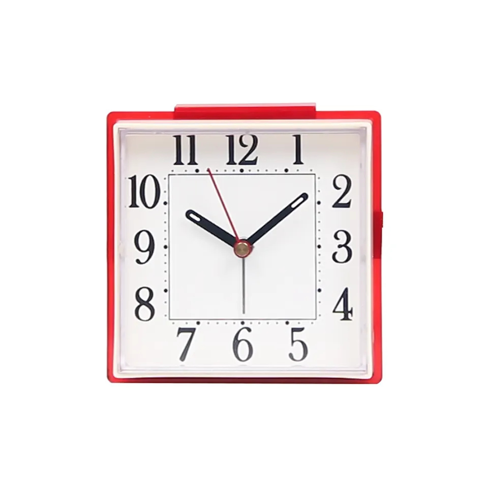4 Inch Modern Square Custom Kids Alarm Clock Cheap Night Light Blue Small Table Clock Alarm Children