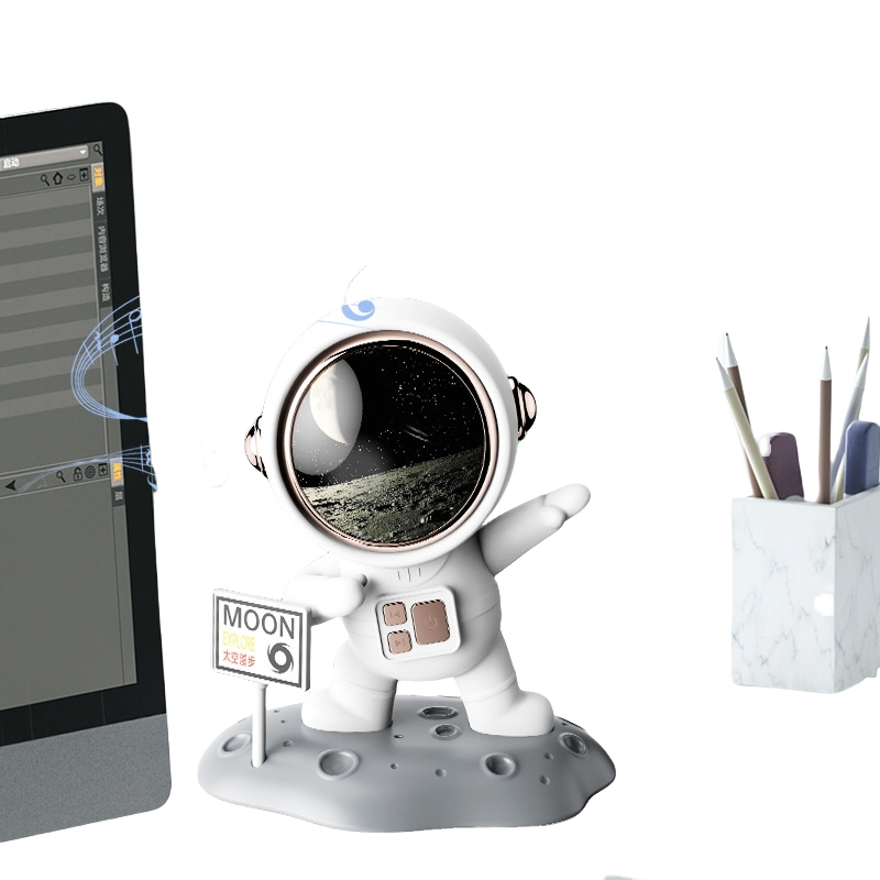 Astronaut Shaped for Bluetooth Audio USB Flash Drive Rechargeable Computer Speakers Creative Desktop Ornaments