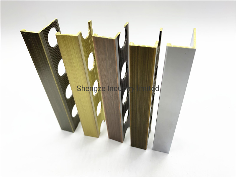 Metal Aluminum Tile Edging Corner Trim for Porcelanato Flooring Accessorie