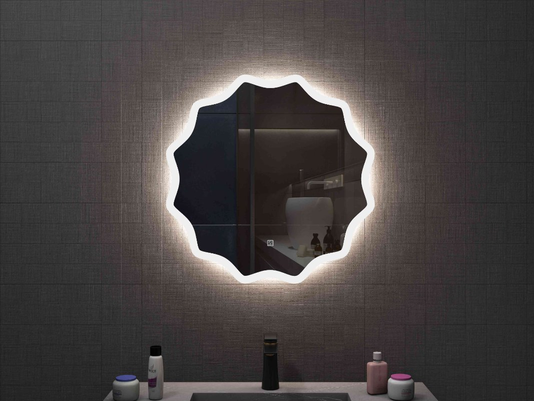 Круглое светодиодное зеркало для ванной 60 см