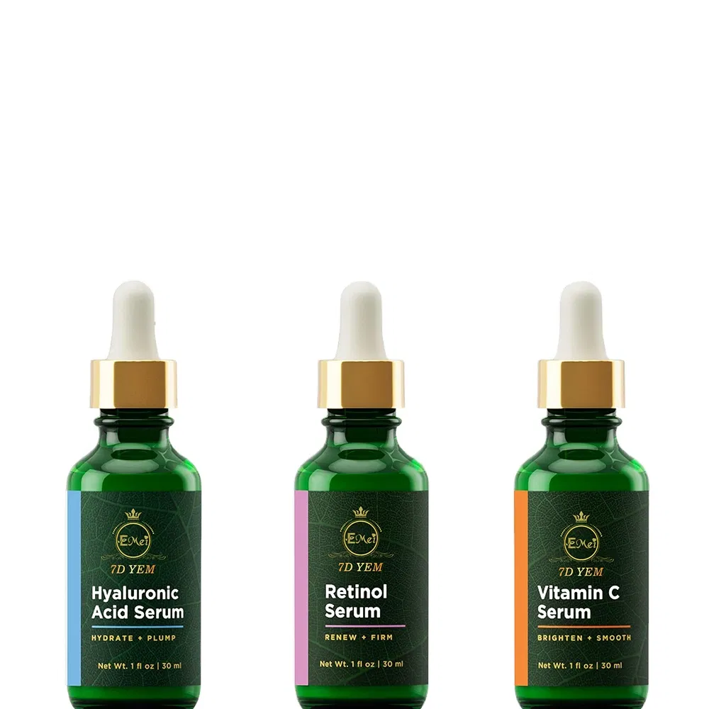 Private Label Facial Serum Set Hyaluronic Retinol S Vitamin C Serum 3 in 1 Anti Aging Rejuvenation Brightening Serum
