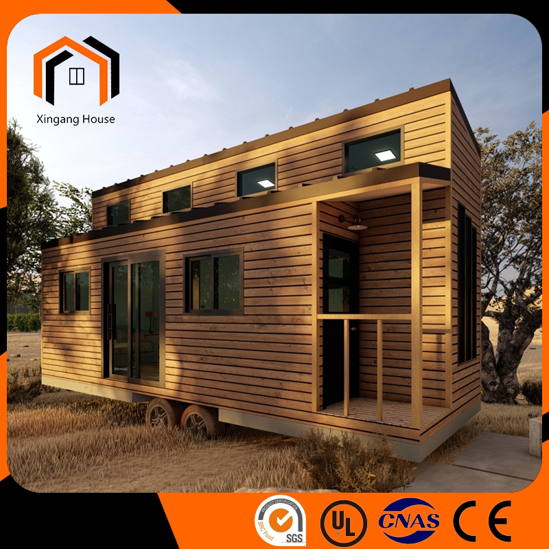 Luxury Wooden Style Light Steel House Two-Story Cottage Prefabricated House Trailer House