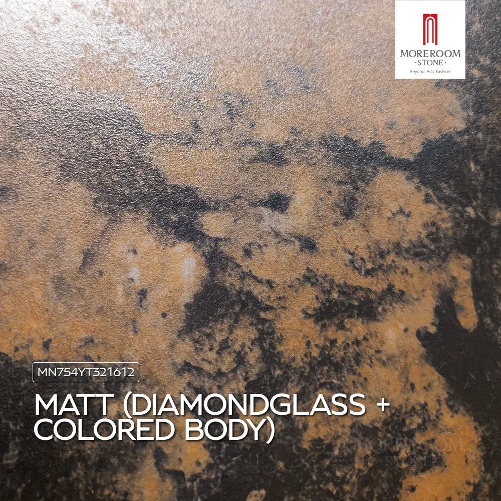 Glazed Porcelain Slab Gold Damascato Marble Look for High End Flooring Wall