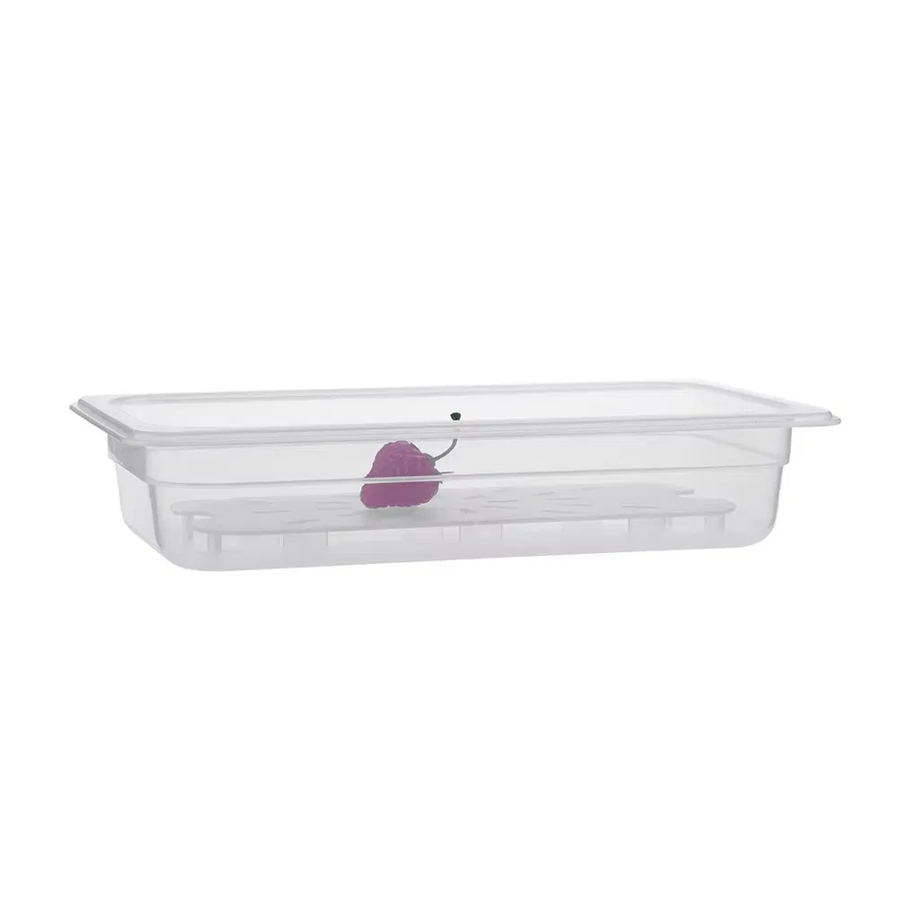 Eagle Catering Hot Selling Plastic Gn Food Pan Drain Tray Container Translucent Polypropylene Drain Shelf for Hotel Restaurant