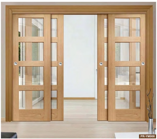Prima Factory Direct Sale Clear-Painted Lacquer Veneer Interior Wooden Door