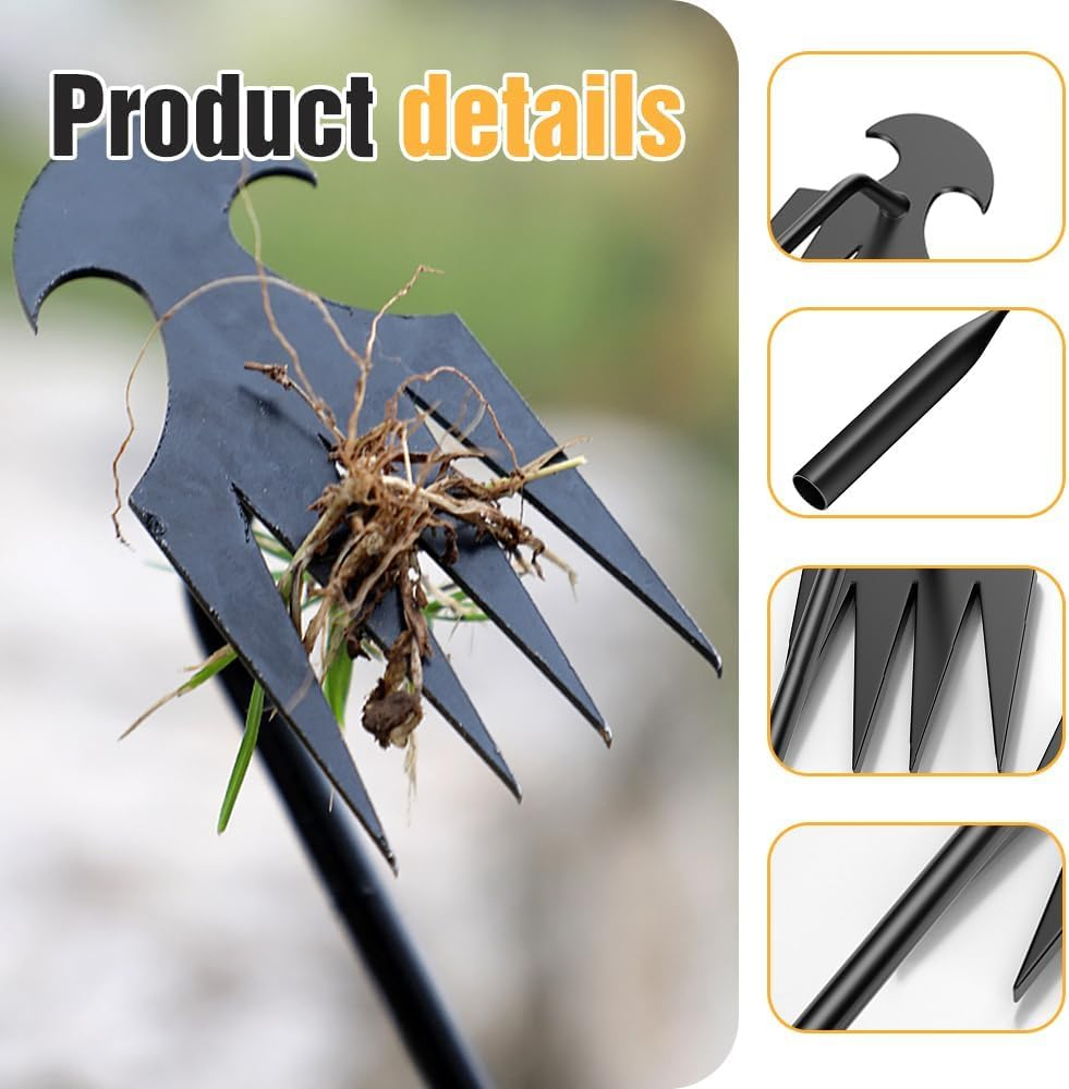 Ds-3422 Weed Pullers Tool with Long Handle, Weeding Artifact Uprooting Weeding Tool, Weeding Tools Gardening with 4 Teeth - Amazon Hotsale Hook Grass Tools