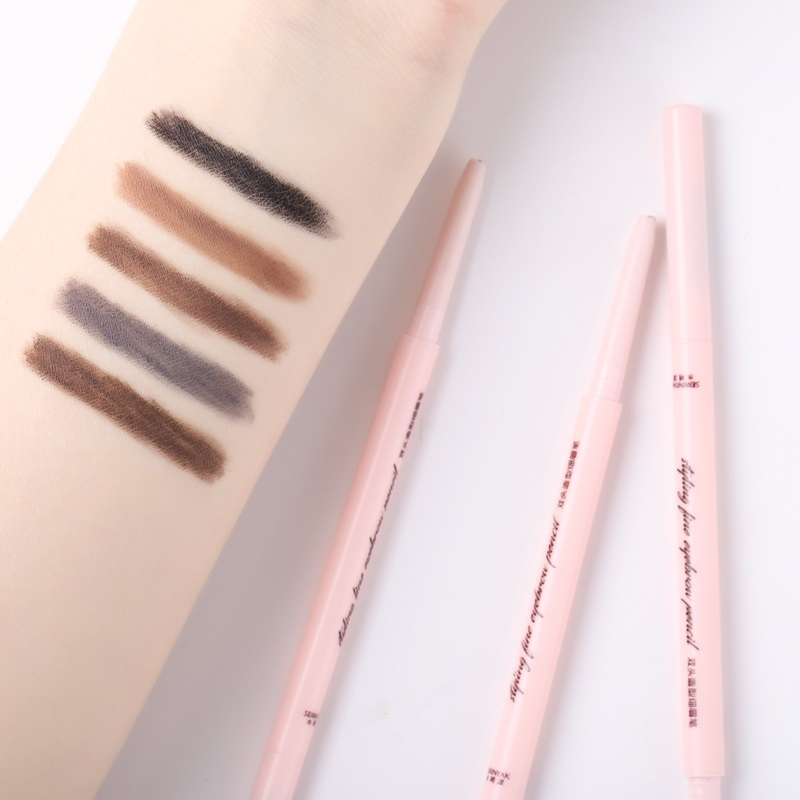 Ep06 Manufacturer Direct Sale Double-Head Extremely Fine Eyebrow Pencil Waterproof Sweat-Proof Permanent Non-Halo Dye Eyebrow Pencil Dual-Purpose Automatic