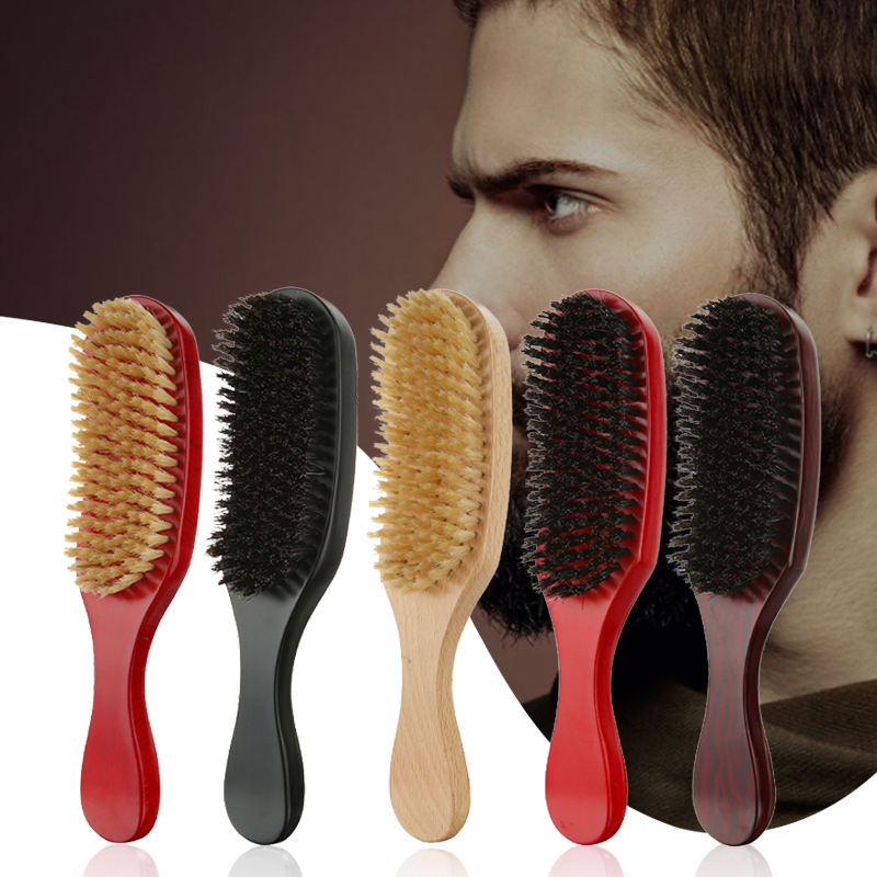 Custom Logo Hairstylist Duster Cleaning Soft Grooming Beard Kit Wood Comb Beard Brush Wide Hairbrush Sweeping Wooden Beard Brush
