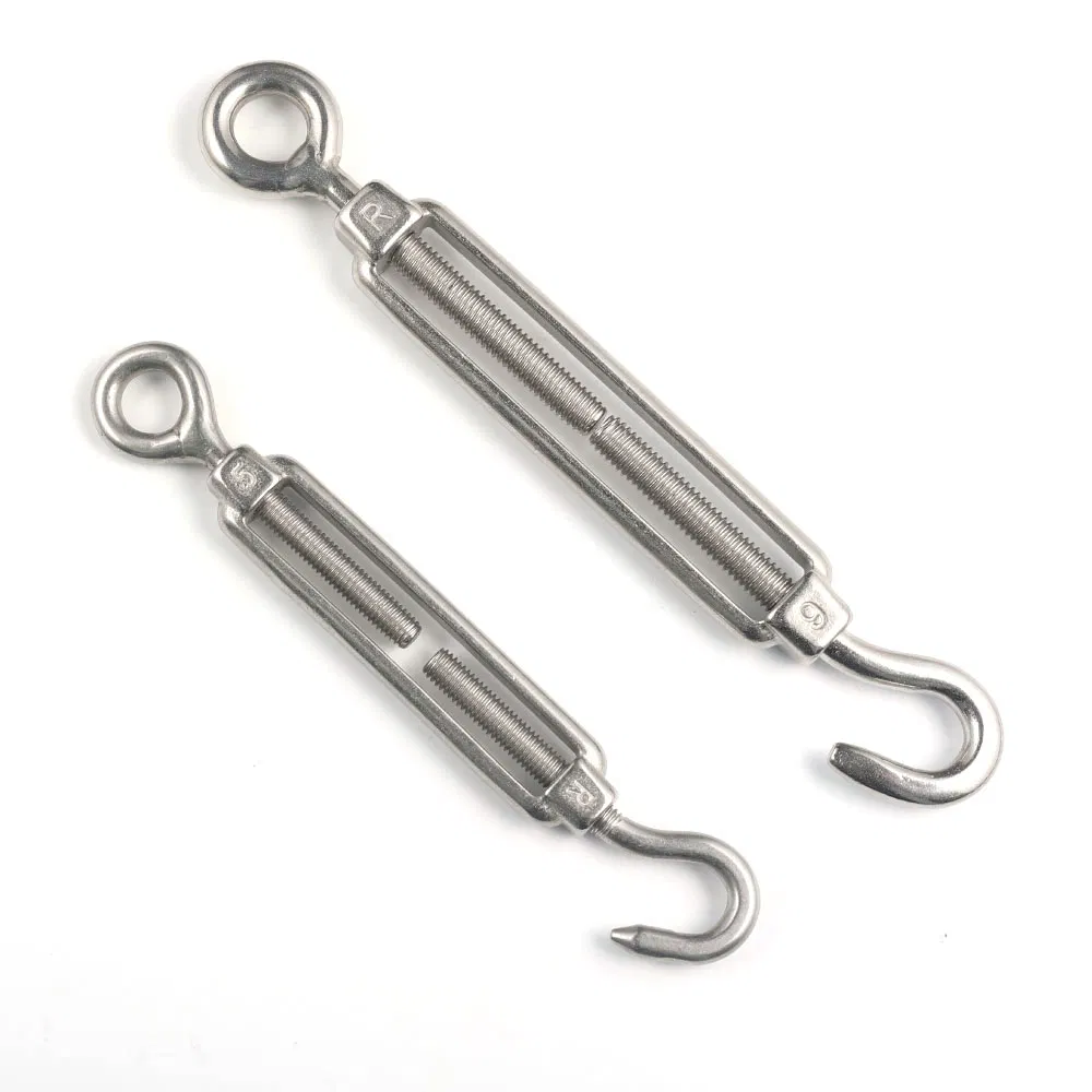 Wxsny 304 Stainless Steel Turnbuckle M6 Hook and Eye Heavy Duty Wire Rope Tensioner Adjustable Rigging Hardware Screw