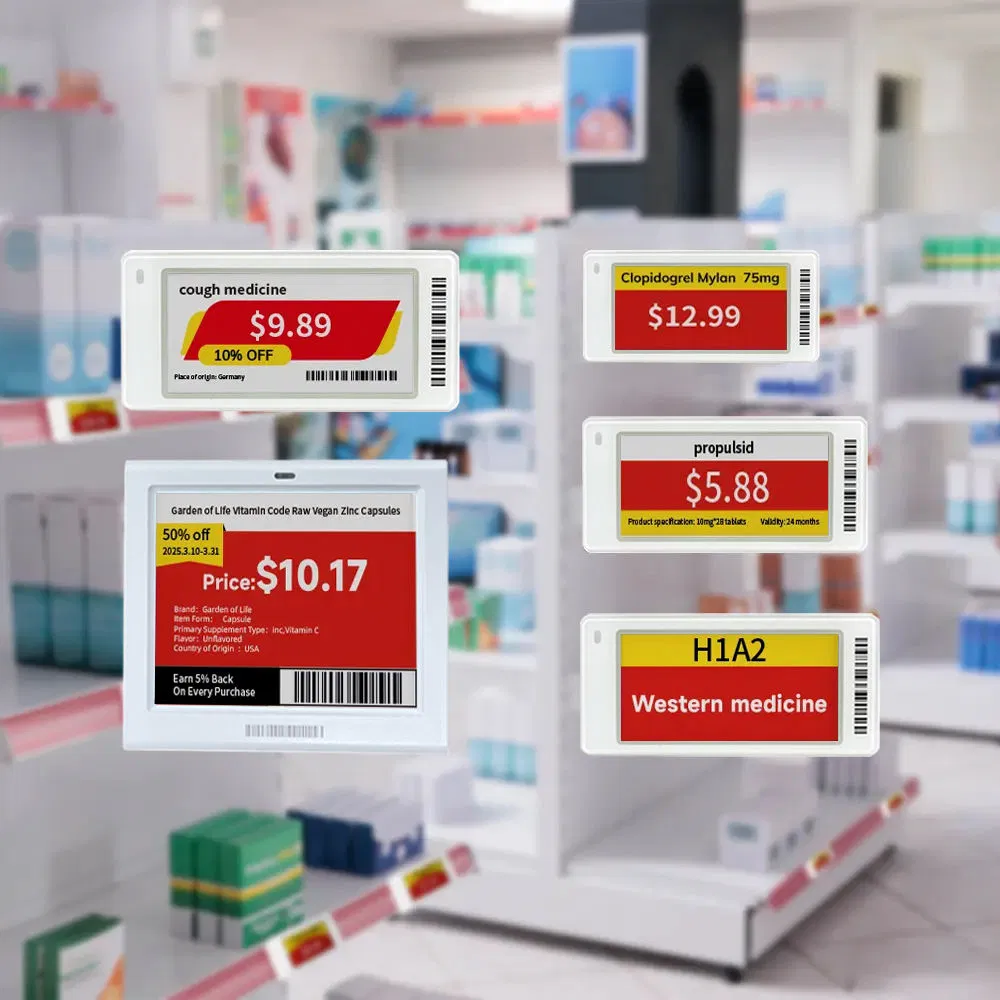 Customized to Sample Smart E Ink ESL Cloud System for Supermarkets Price Control Hospital Retail Industries Porcelain Manufacturing Display Crash Prevention