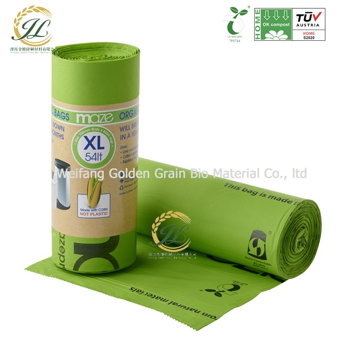 Bags Cornstarch Made 13 Gallon Compostable Biodegradable Plastic Custom Printing Accept Garbage Accept Customized Logo