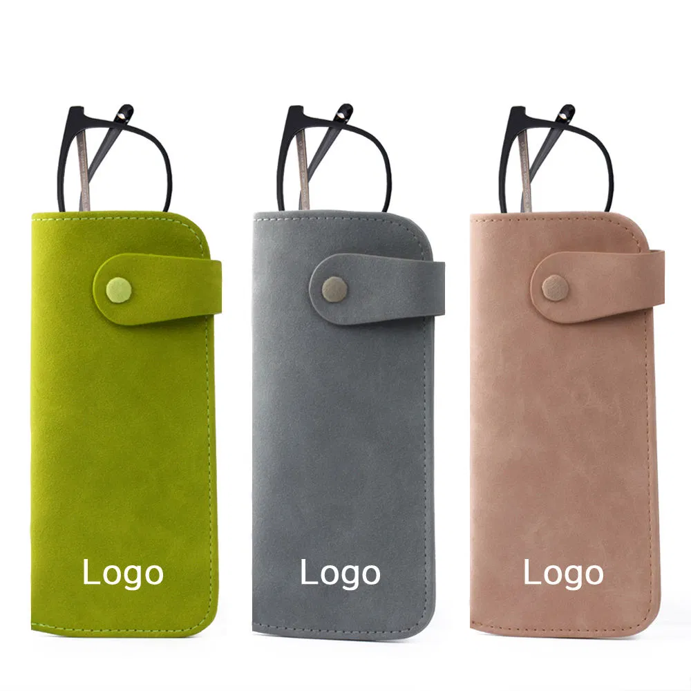 Soft Eyeglass Pouch Multi Colors Portable Squeeze Top Leather Glasses Pouch