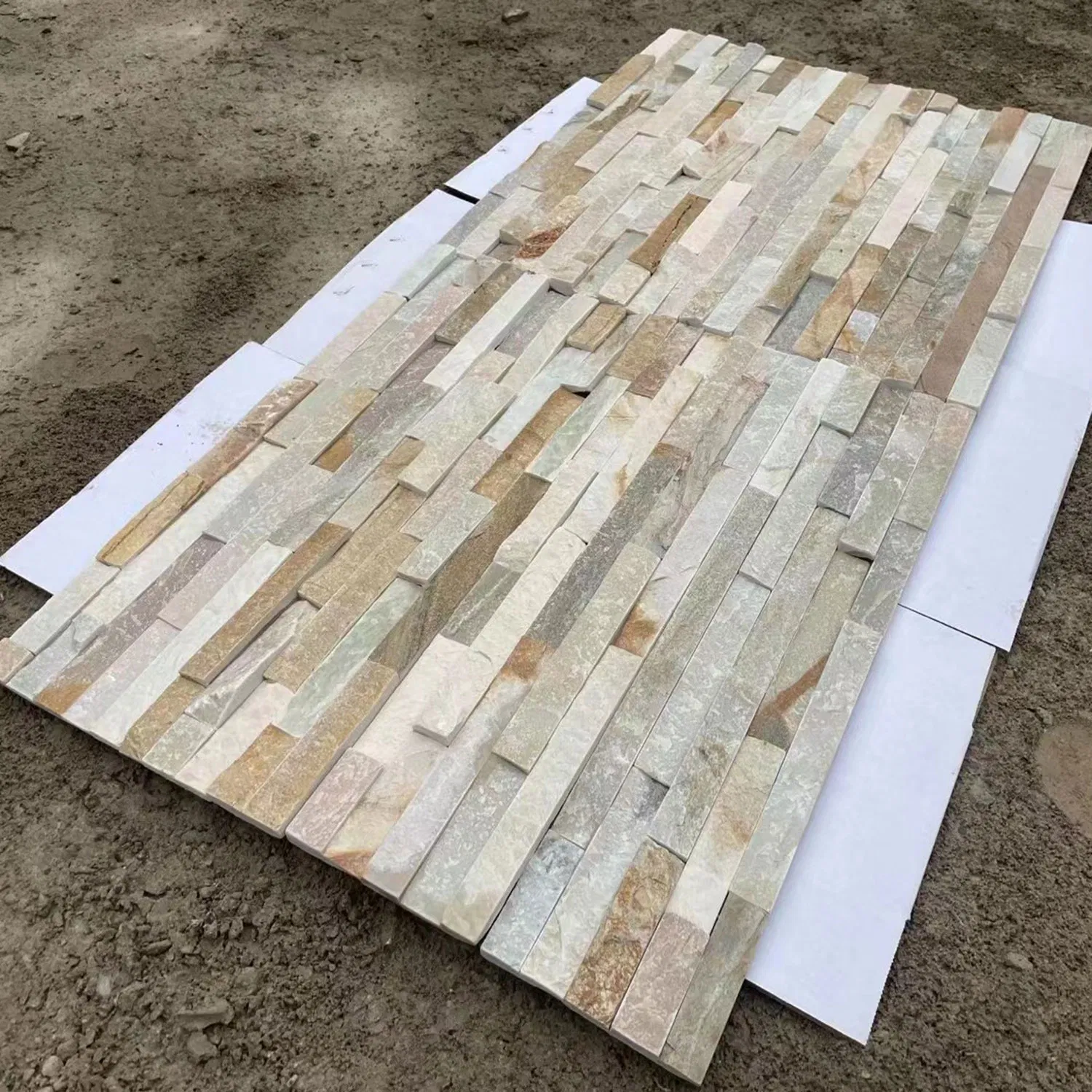 China Natural Yellow Split Face Slate Culture Stone Wall Cladding Facade Tile for Exterior Wall